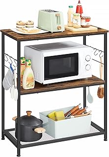 VASAGLE Kitchen Island Shelf, Baker's Rack, Microwave Oven Stand, with M...