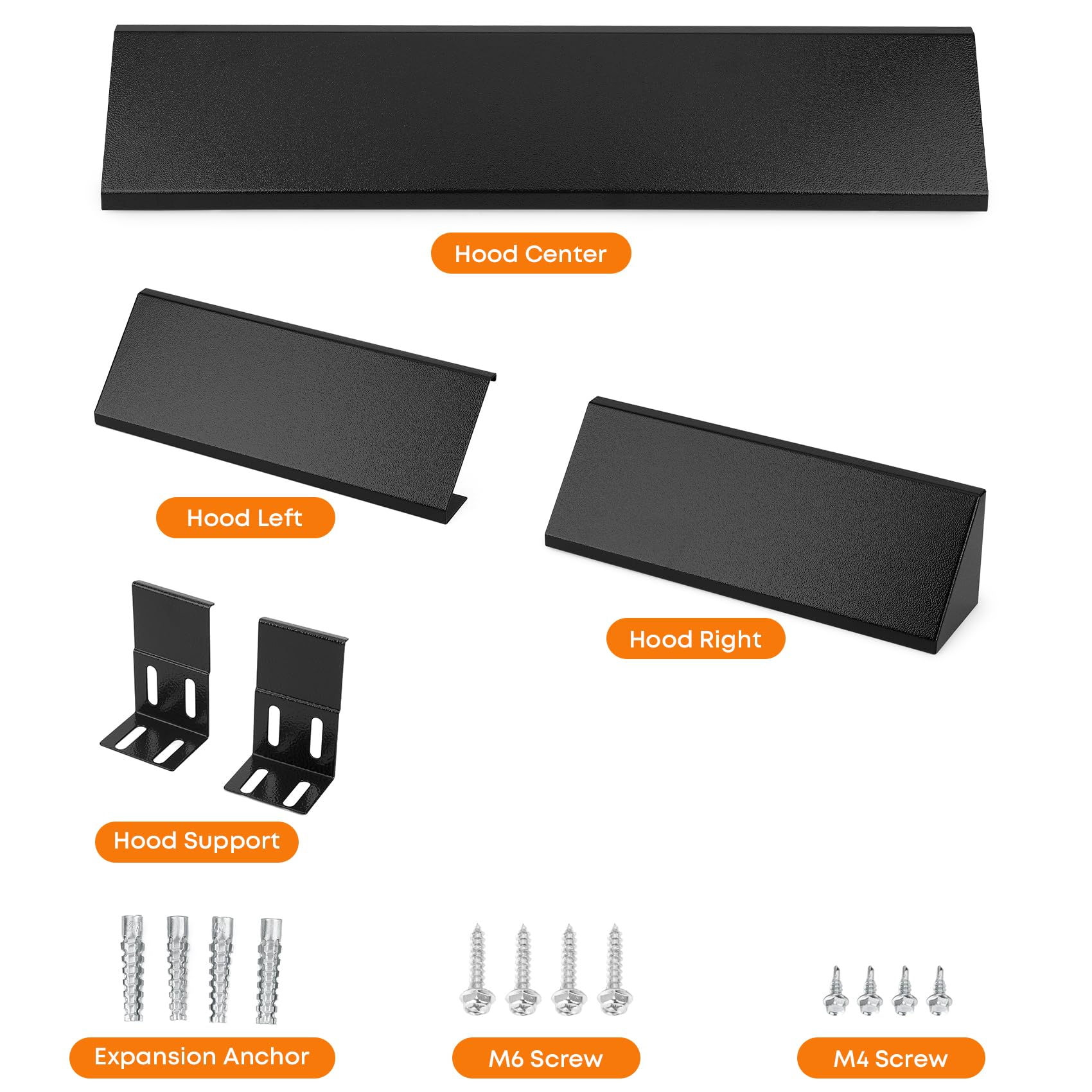 Stanbroil Campana ajustable para chimenea de 28.5 a 48 pulgadas, accesorio de capa de polvo negro, protector térmico para chimenea