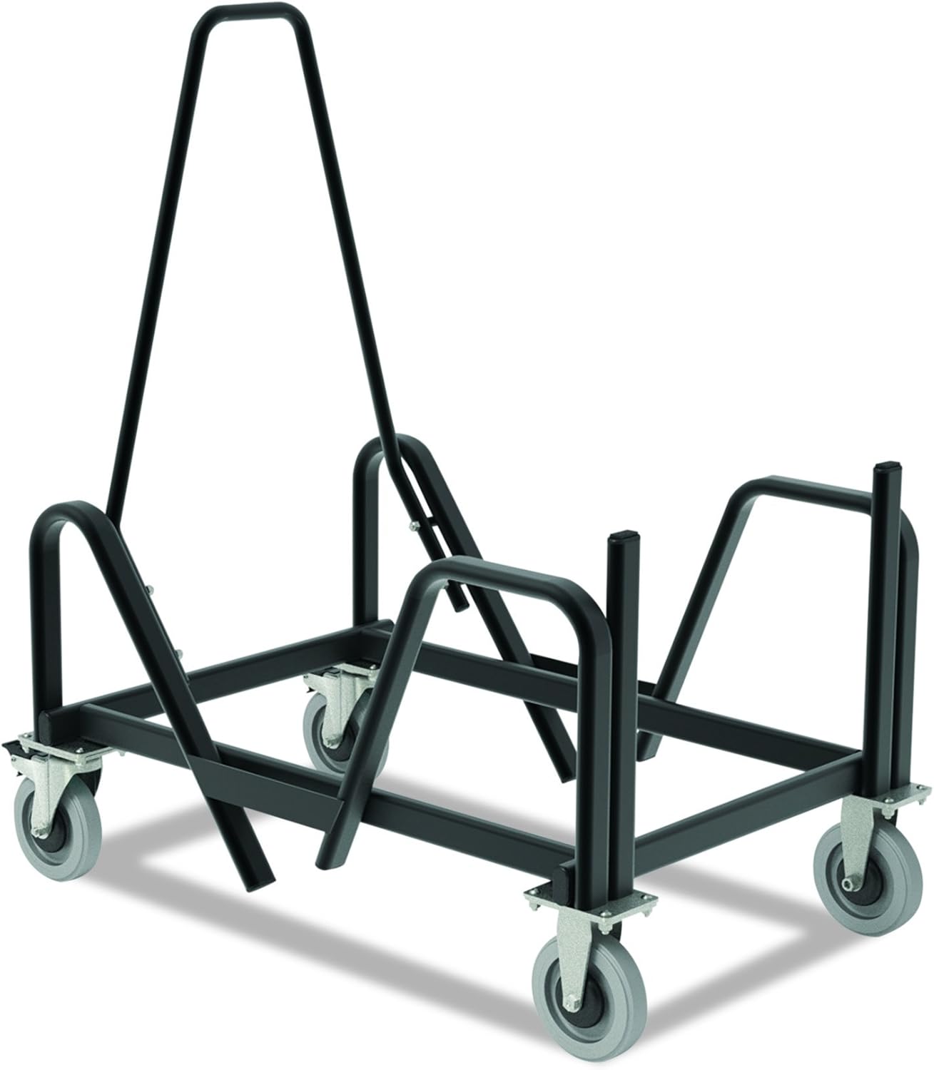 Black Steel Mobile Chair Storage Cart with Casters