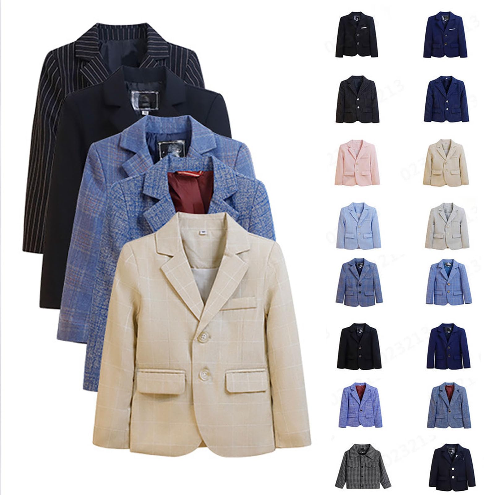 Generisch Sakko Jungen Langarm V-Ausschnitt Anzugjacke Mit 2-Knopf Und Taschen Elegante Klassisch Hochzeitsanzug Casual Schlicht Gentleman Anzug Baggy Bequeme Tuxedo Mantel