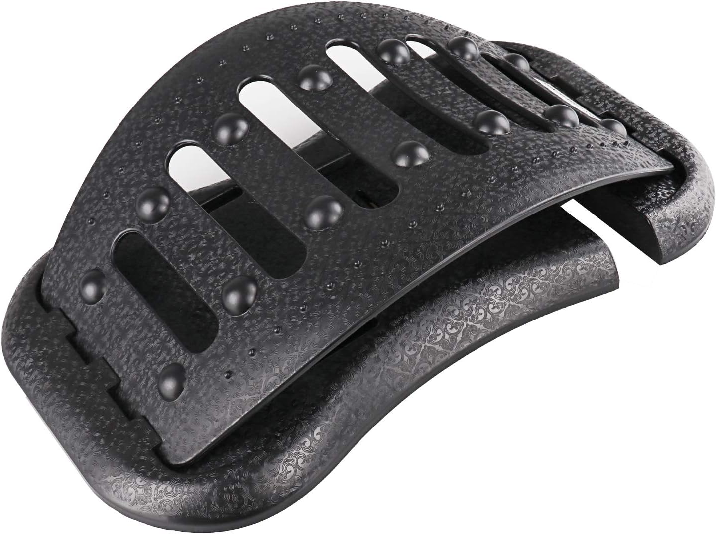 Elevtab Back Stretching Device - 14 Massage Points and 3 Adjustable Height Settings - Lower and Upper Back Pain Relief Relax Mate Spine Pain Relief Chiropractic(Black)