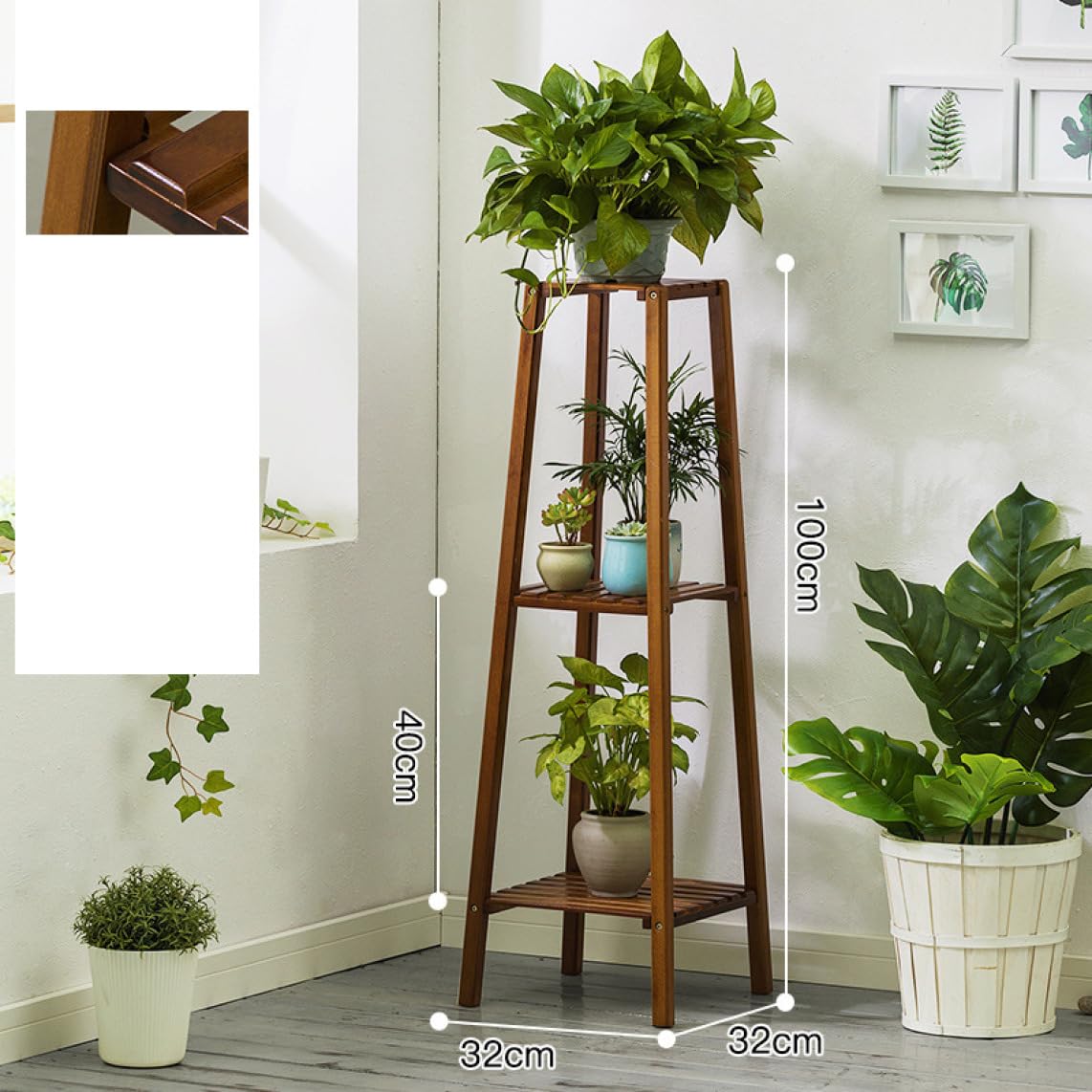 Amazon.co.jp: 竹製 フラワースタンド トール スクエア 32*32*75cm 幅