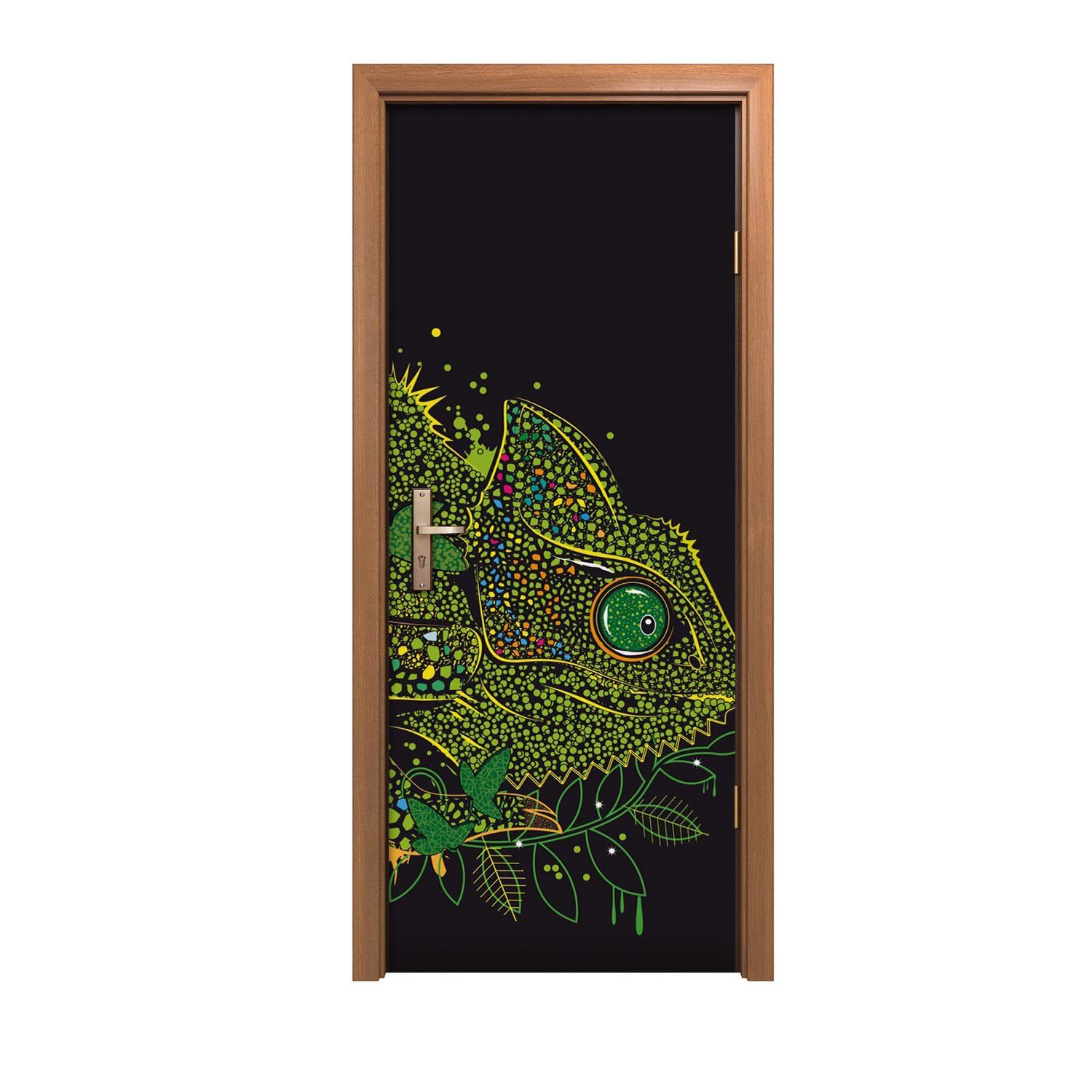 Autocollant de porte design d'intérieur poster de porte caméléon 90x200