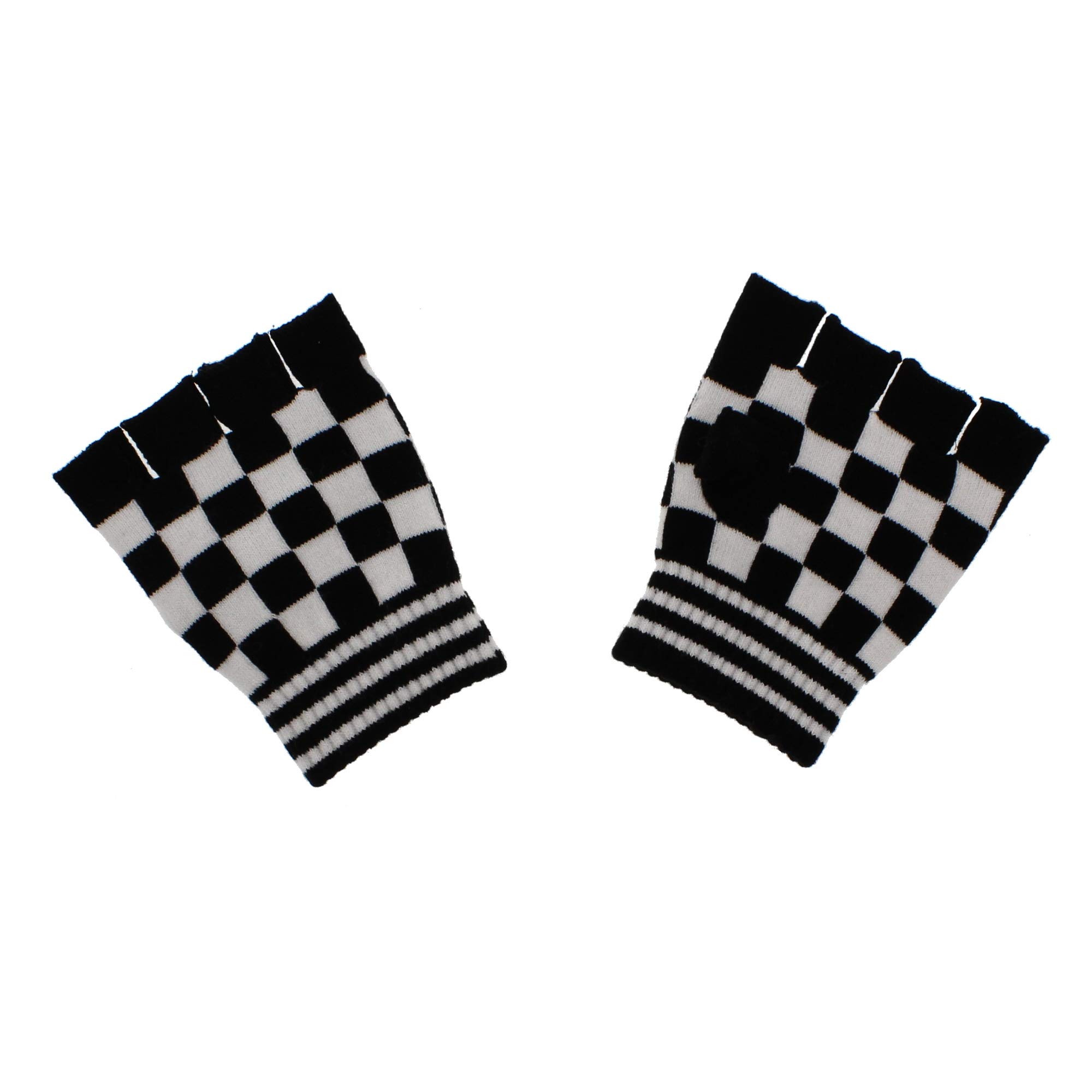Zac's Alter Ego Checkered Short Fingerless Gloves