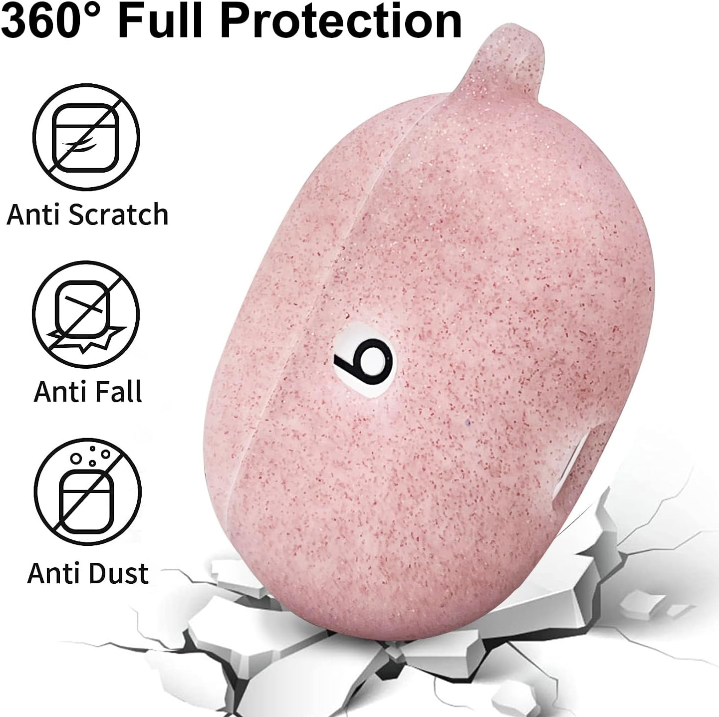 Case Compatible with Beats Studio Buds (2021) / Beats Studio Buds + (2023) Silicone Protective Case for Beats Wireless Earbuds with Keychain (Rose Gold) - Image 5