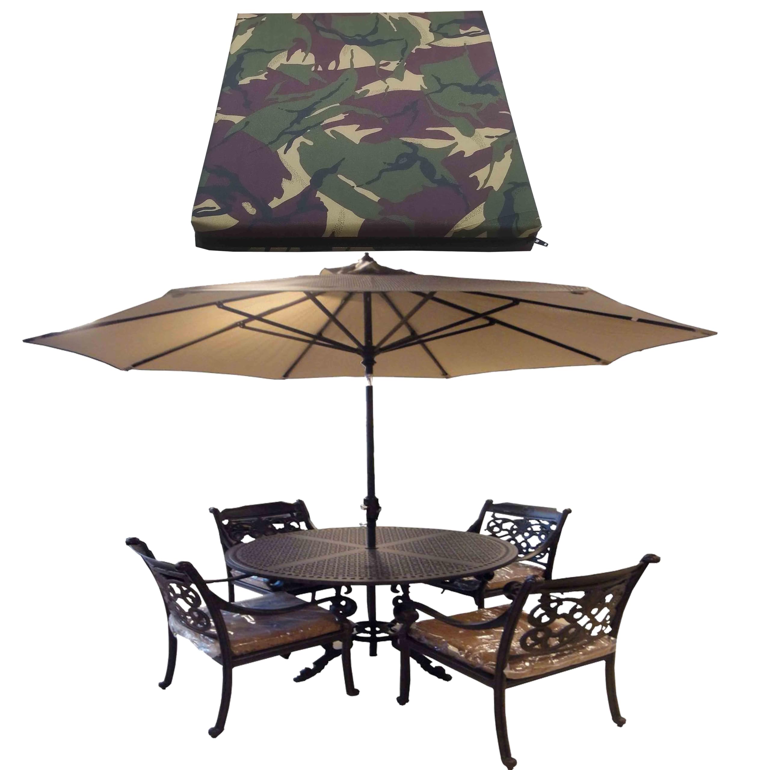 GRIZZLY FOAM Seat Pad for Office Chairs, Wheelchair Scooters Kitchen, or Car Memory Foam Seat Cushion Orthopedic Back Support Pain Washable Zipped Cover (Army Camouflage, 16x18x3inch 40x45x7.5cm)