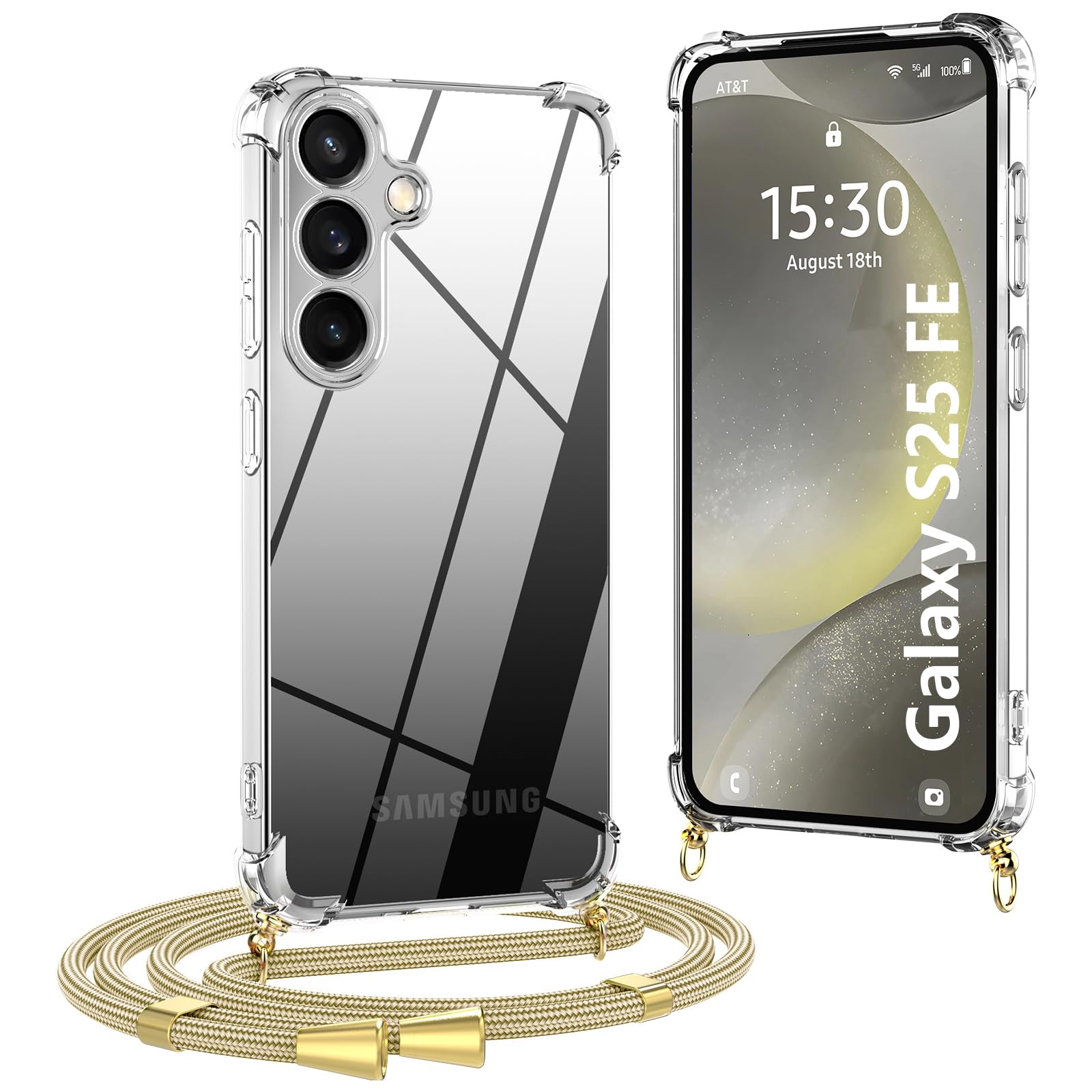 OLEPHY Handykette für Samsung Galaxy Hülle, | Necklace Hülle mit Band, Handyhülle zum Umhängen, Soft Transparent Case mit Kordel, Stoßfeste Schutzhülle,