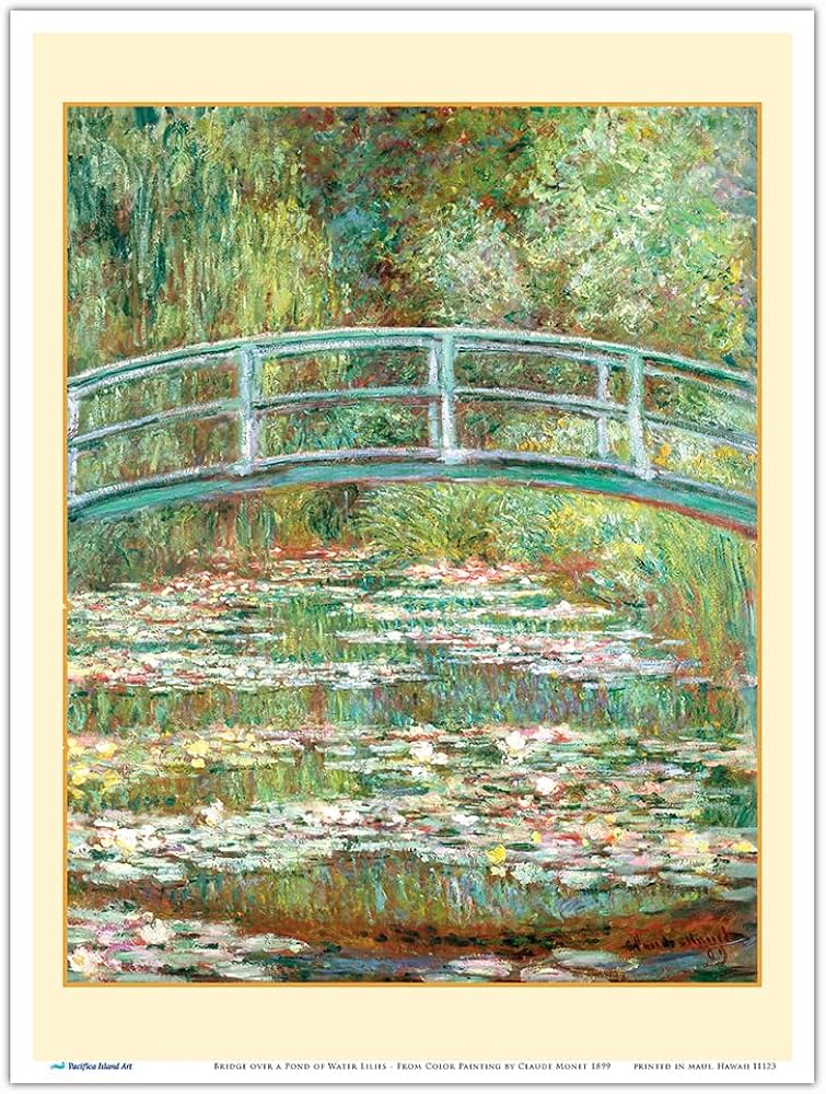 Amazon.com: Bridge over a Pond of Water Lilies - From an Original Amazon.com: Bridge over a Pond of Water Lilies - From an Original