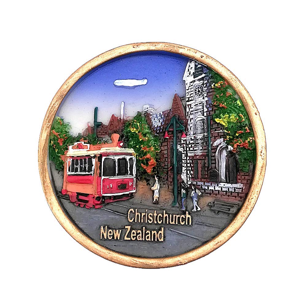 Muyu Magnet Christchurch New Zealand 3D Fridge Magnet Travel Souvenir Gift,Home & Kitchen Decoration Magnetic Sticker New Zealand Refrigerator Magnet Collection