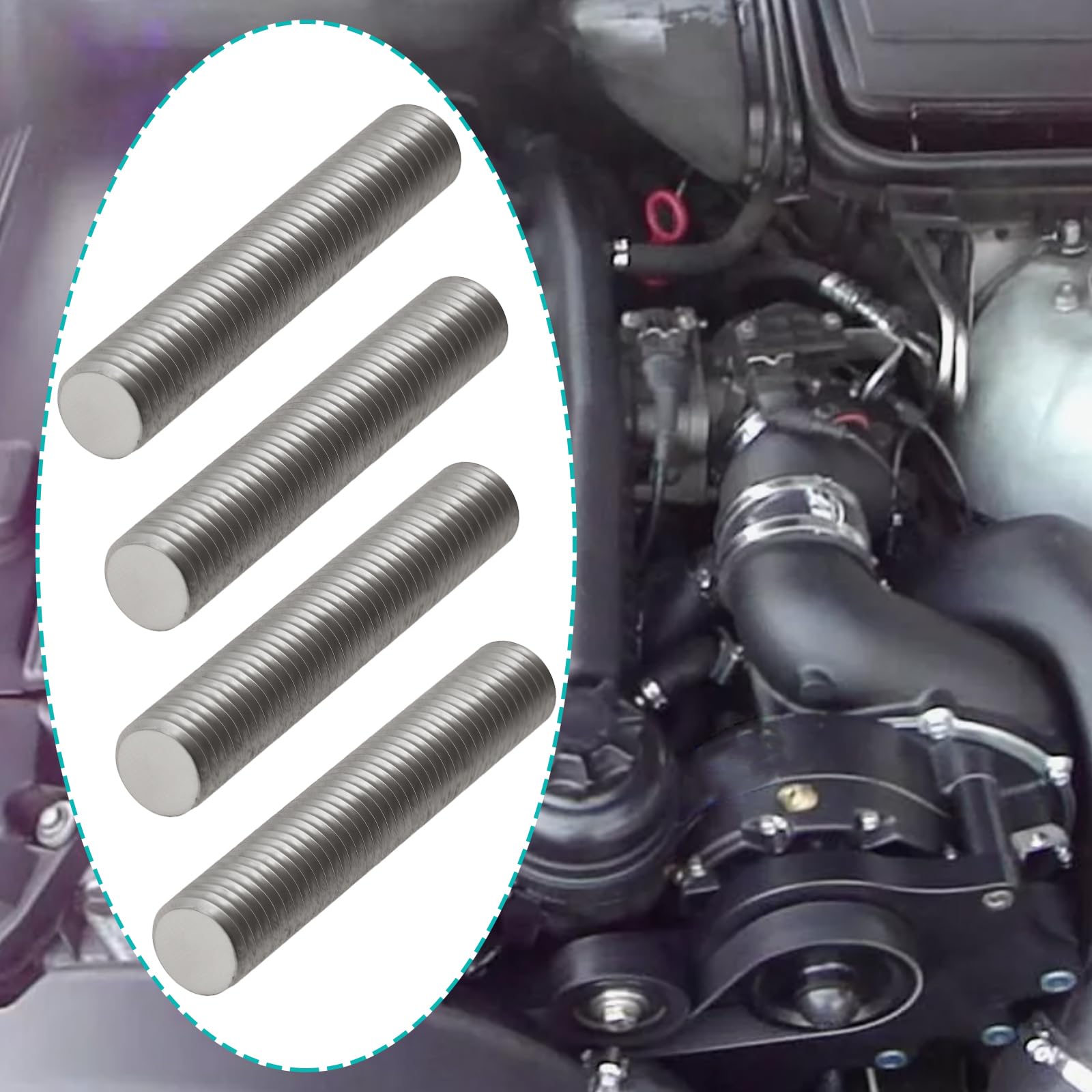 Lot de 8 Goujons Filetés pour Collecteur D'échappement M7 X 1,0 Mm en Acier Inoxydable Compatible avec BMW M50 M52 (Longueur 42 Mm)