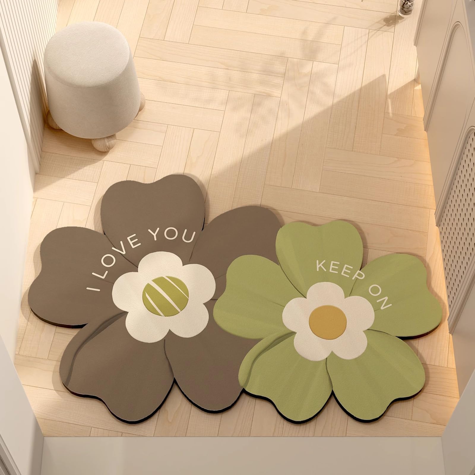 Ergocar Tappeto Da Bagno 50x80cm, Ultrasottile Sottoporta Ad Assorbimento Rapido Fondo Antiscivolo In Gomma Tappetino Da Bagno Impermeabile