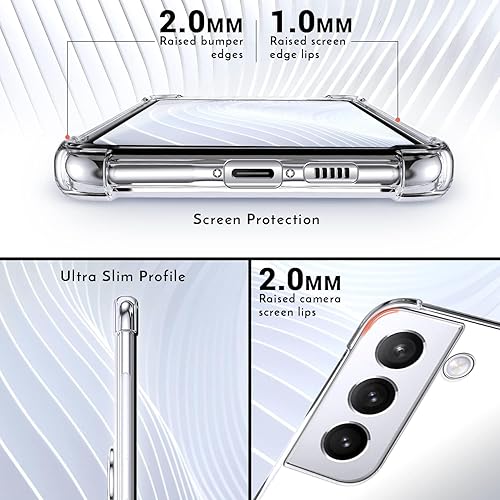 Miniatura 3 de Silverback Funda transparente para Samsung Galaxy S22 con soporte de anillo, amortiguador de golpes protector a prueba de golpes para Galaxy S22 -