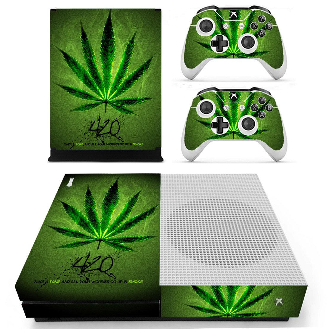 DOTBUY Vinyl Decal Full Body Skin Sticker For Microsoft Xbox One S Console And 2 Controllers And Kinect 2.0 (Carbon Fiber Black) — view 6