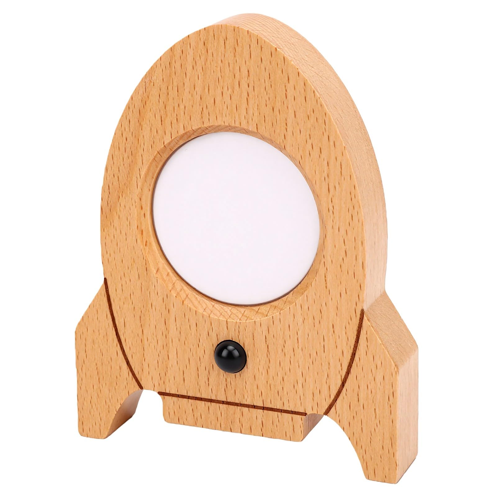 Marhynchus Motion Sensor Lamp with Clock, Wooden Base, 1 Piece, for Bedroom