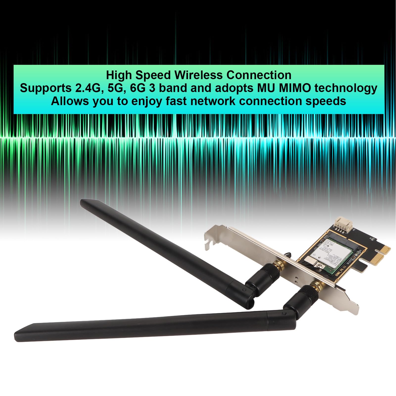 BE200NGW PCIe WiFi Card, Tri-Band PC WiFi 7 Card, Bluetooth 8774Mbp Scheda Adattatore di Rete Wireless per 10 11, per Linux