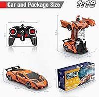 Vista 4 de BLUEJAY Transform - Coches RC para niños 4-7, 8-12, 2.4Ghz a escala 118, robot transformador de auto a control remoto, deformación con un botón