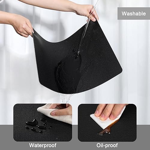 Miniatura 4 de Myir JUN Manteles individuales de doble cara, de piel sintética, juego de 4 manteles individuales para interiores para mesa de comedor al aire