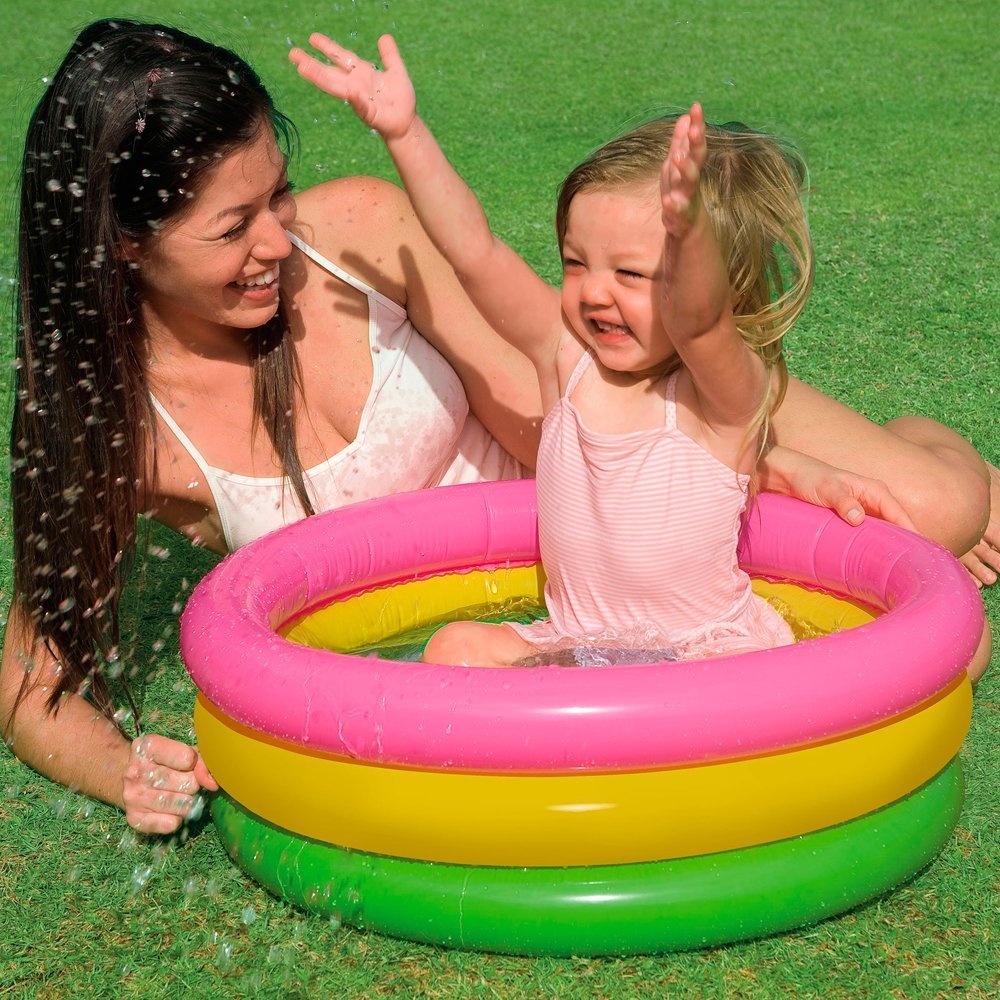 AEXONIZ TOYS Water Pool for Kids - Outdoor Indoor Swimming Pool Bath Tubs for Kids, Portable-Foldable Baby Bathing Tub, Foldable Travel Tub with Pool Toy & Air Pump Accessories