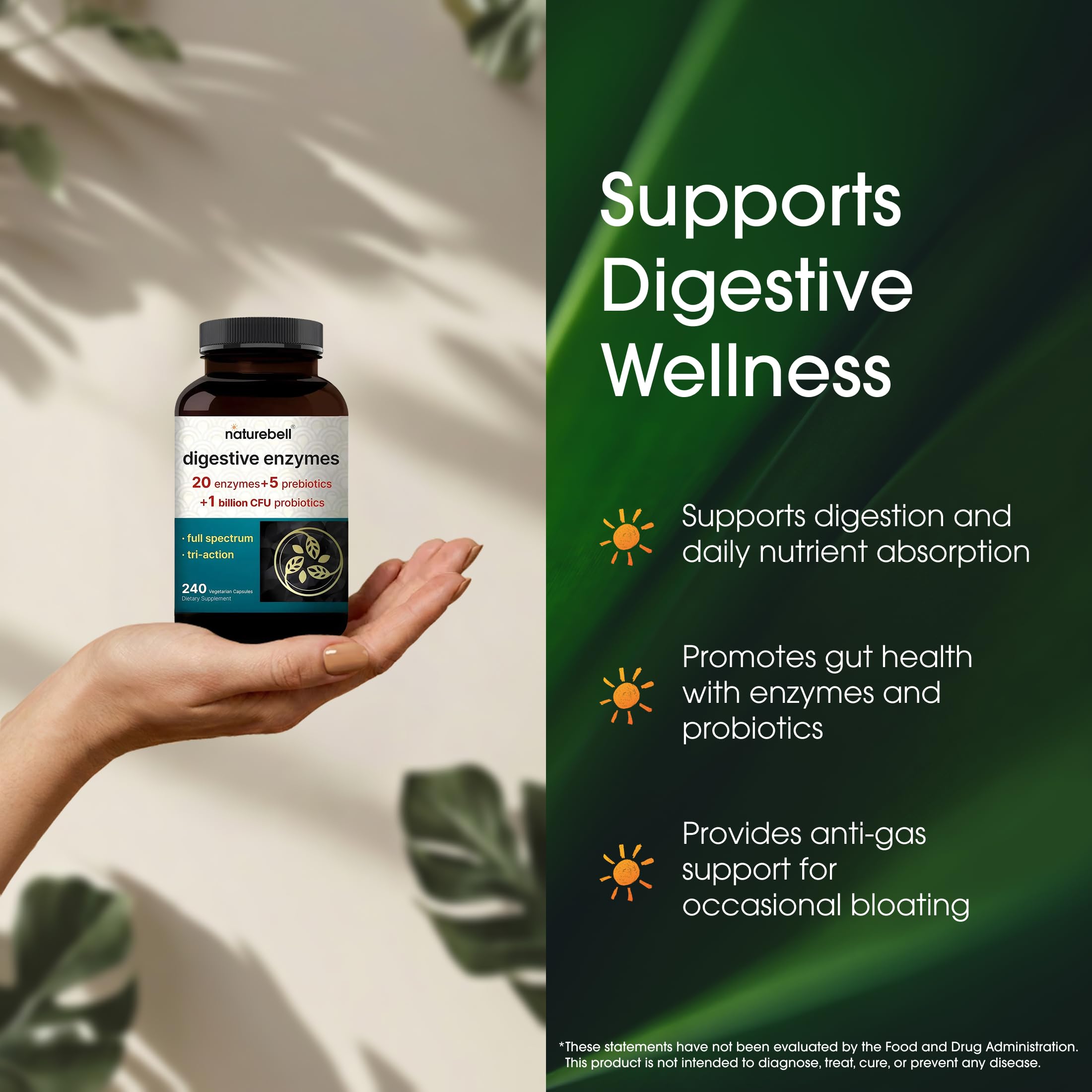 NatureBell Digestive Enzymes, 240 Capsules — Amazon image 4