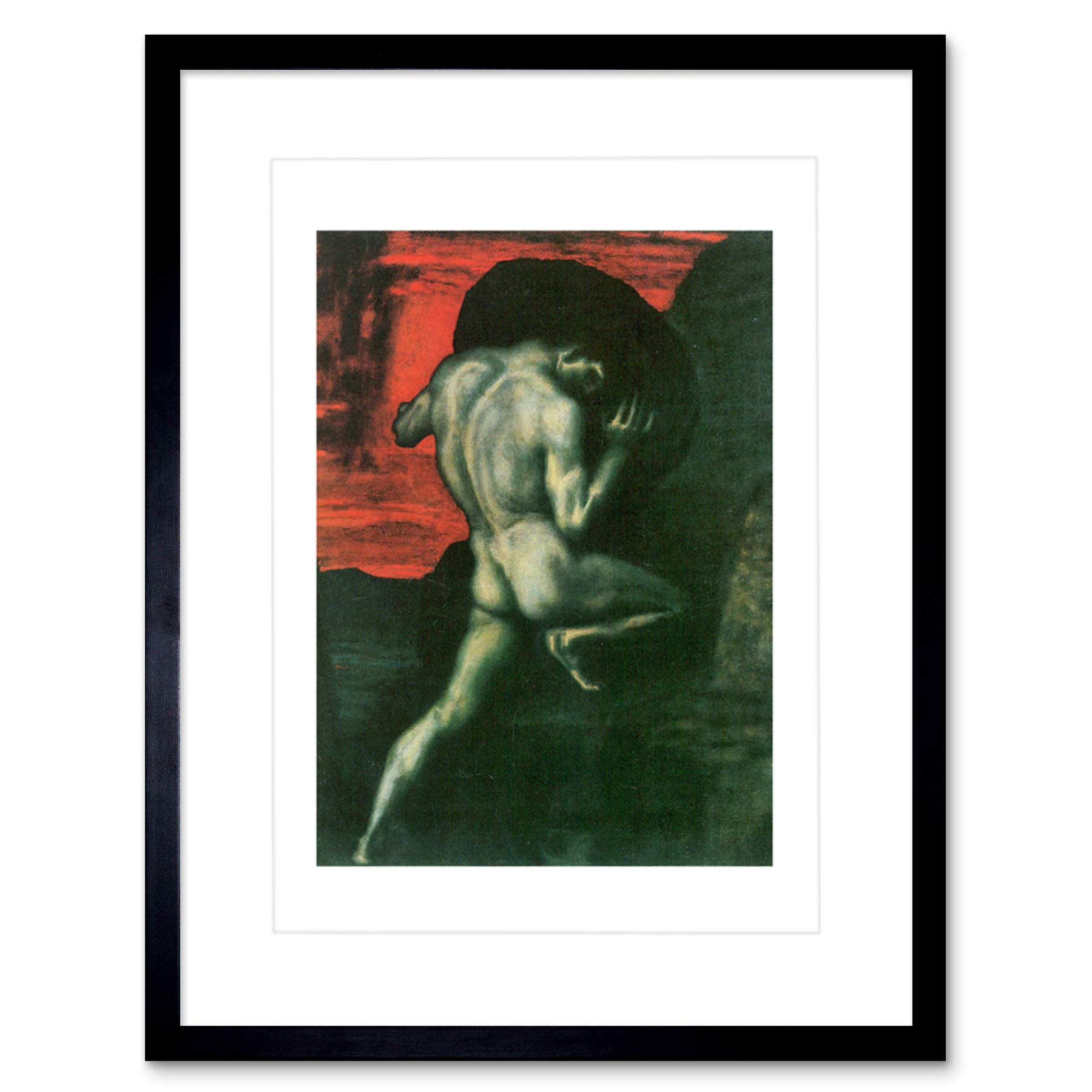 Artery8 Framed Print - Sisyphus Old Master - Black - 7" x 9"