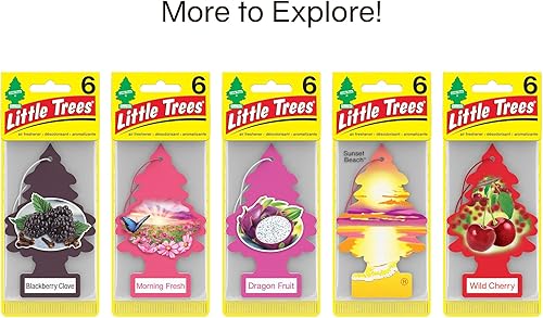 Miniatura 82 de Little Trees - Ambientador de árbol colgante que proporciona un aroma de larga duración para auto u hogar. Aroma Leather, 4 paquetes de 6