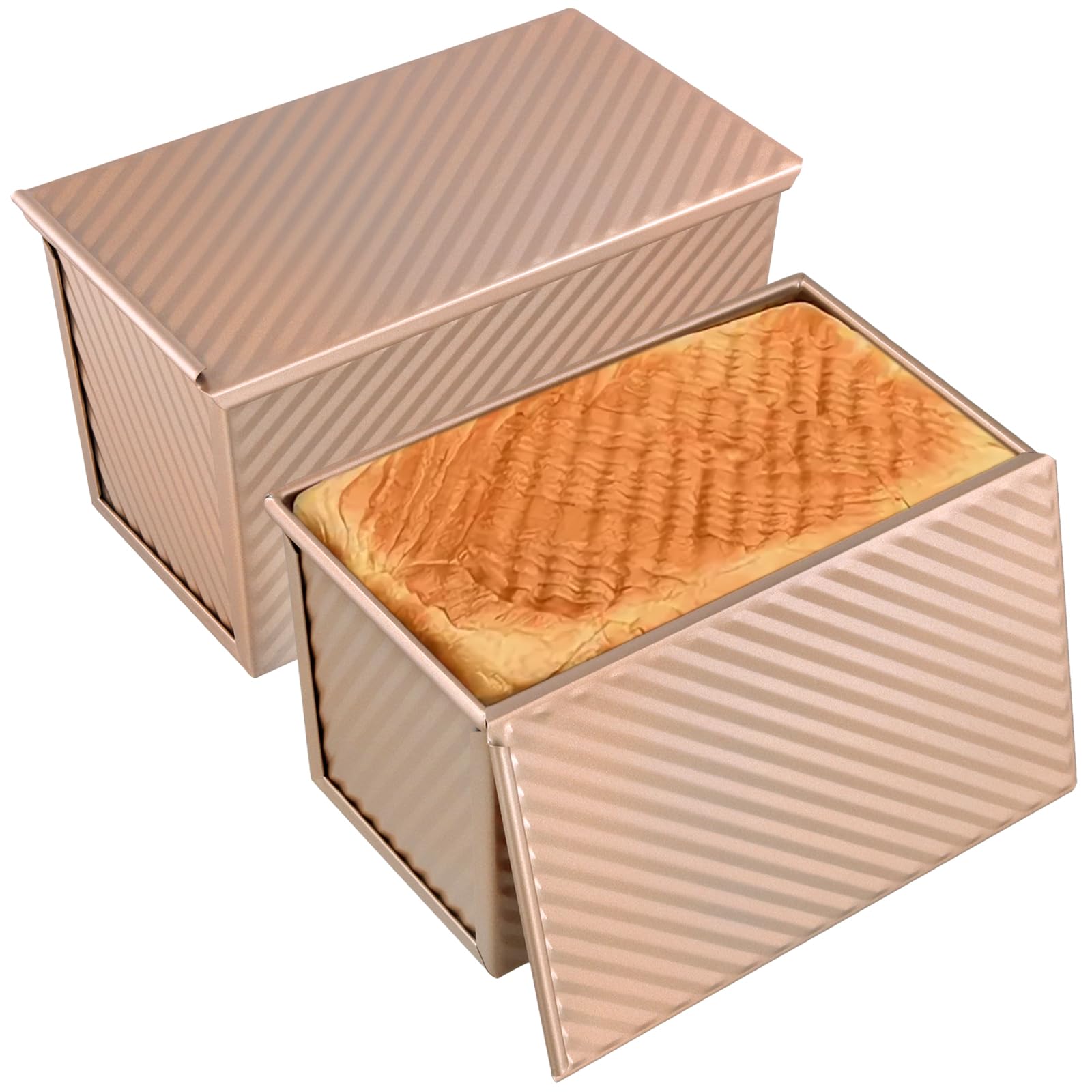2 formy do pieczenia chleba, 550 g, z pokrywk?, g??bokie, nieprzywieraj?ce, do pieczenia tostów