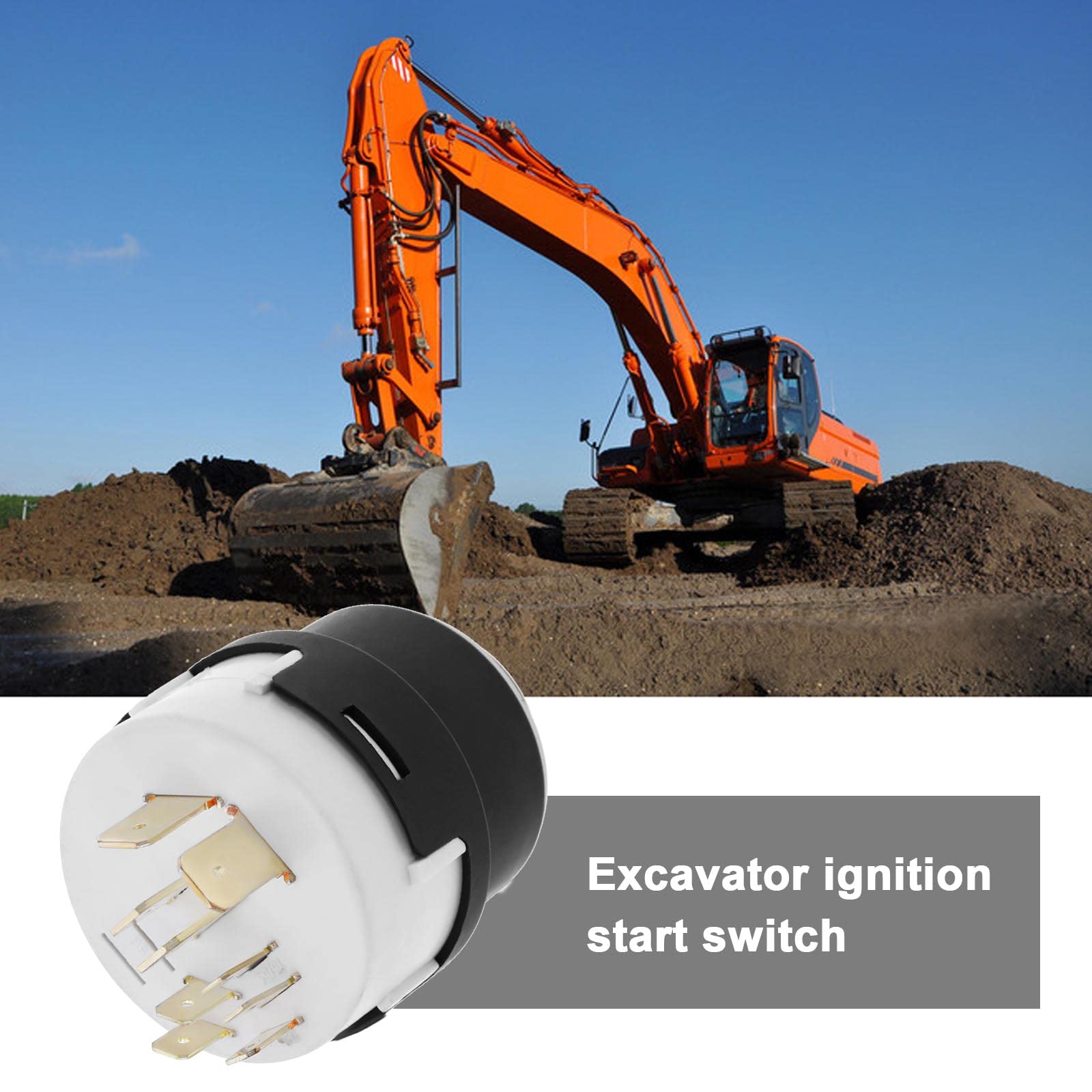 Contacteur Clé Démarrage 9 Broches avec 2 Clés 701/80184 50988 85804674 Compatible avec JCB Compatible avec New Holland