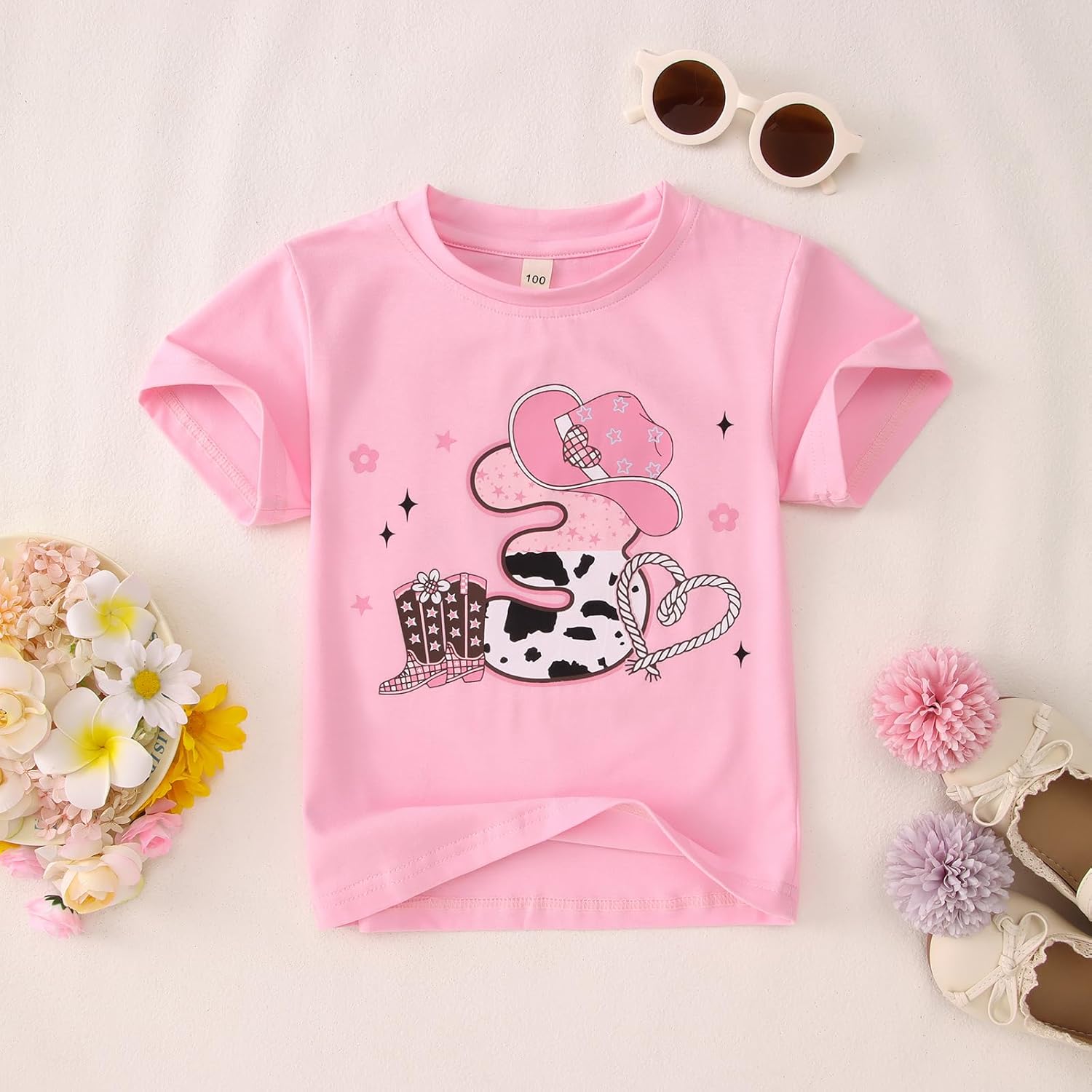 Toddler Girl Birthday Shirts Cowgirl Hat Birthday T-Shirt B-Day Party Outfit Western Retro Tees Cowgirls Summer Tops - Image 5