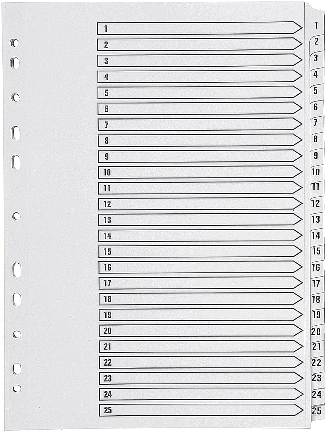 Q-Connect 1-25 Index Multi-Punched Reinforced Board Clear Tab A4 White