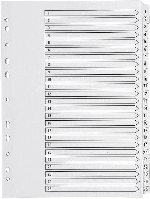 Q-Connect 1-25 Index Multi-Punched Reinforced Board Clear Tab A4 White