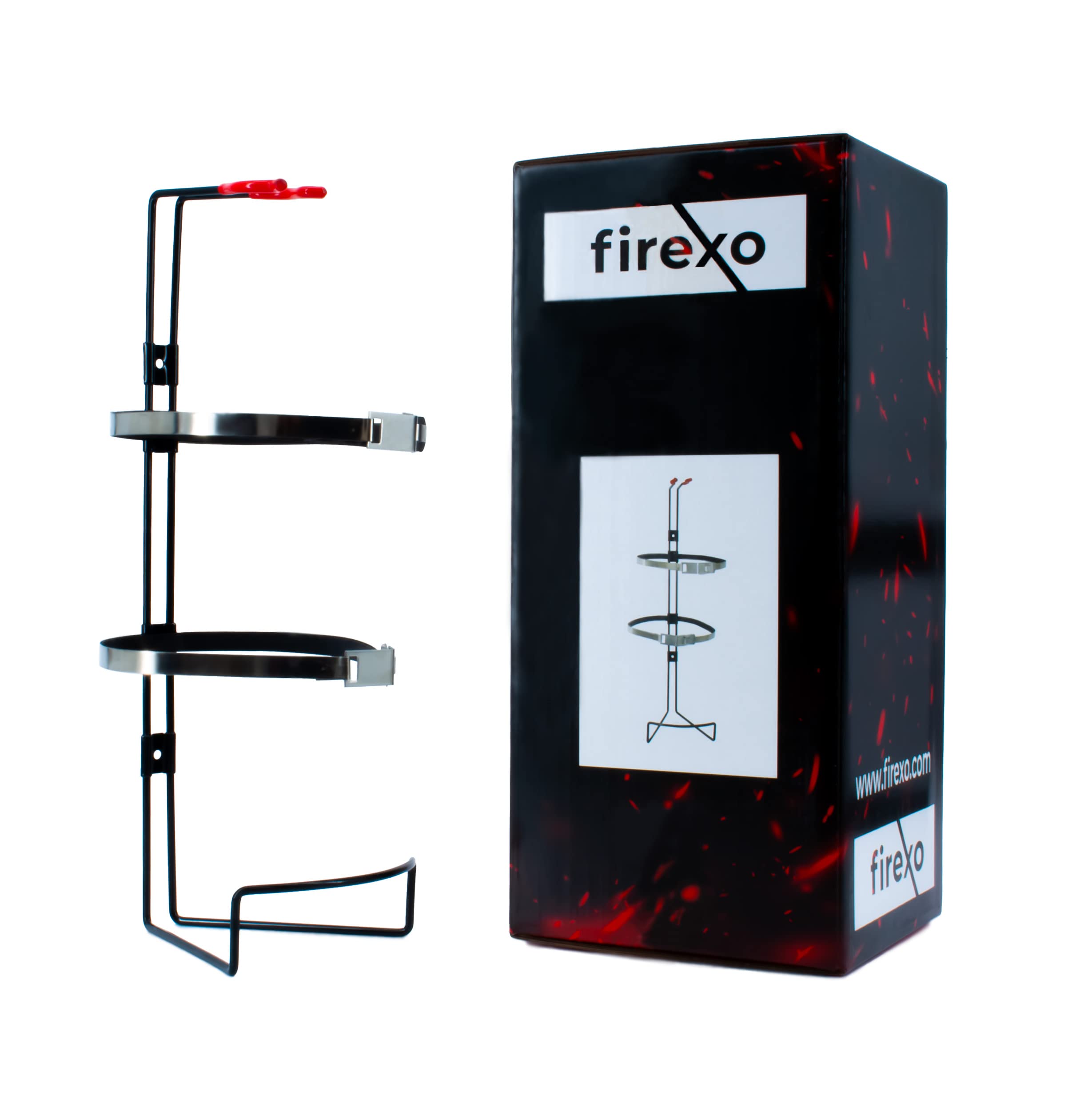 Firexo Soporte de Transporte para Rojo extintor de Incendios de 6 litros - Soporte de extintor automático para Paredes, automóviles, autobuses, caravanas, autocaravanas, Barcos y Cualquier vehículo