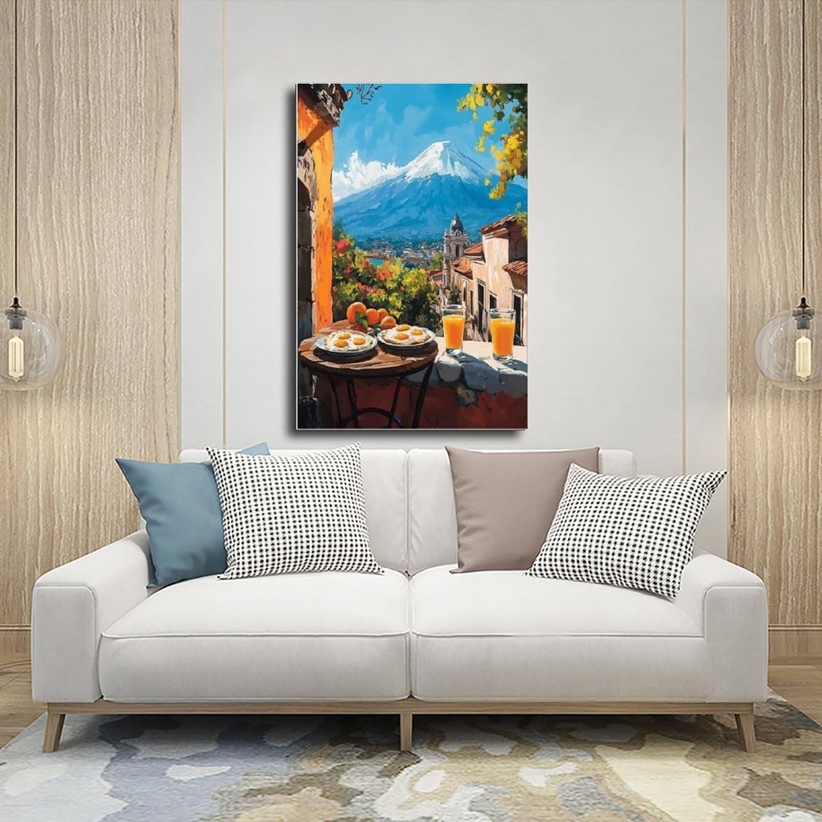 UTGN Huevos Rancheros - Poster su tela, decorazione per camera da letto, motivo: Rancheros, decorazione per la camera da letto, 60 x 90 cm