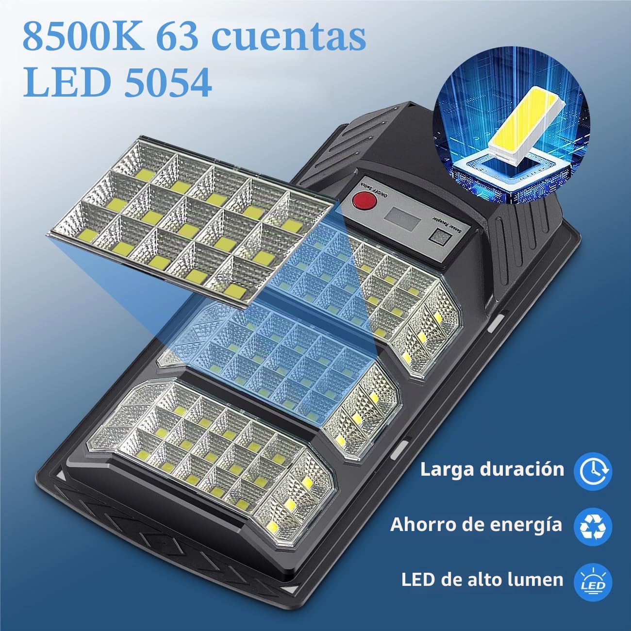 YACAISI Luces solares de calle al aire libre, luz solar exterior de 8500 K, LED del anochecer al amanecer, iluminación solar impermeable con sensor de movimiento y control remoto, luces solares de