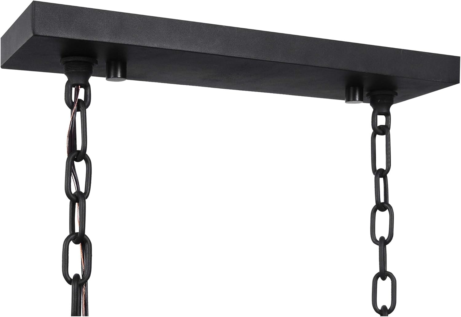 MY SWANKY HOME Modern Industrial Black I Beam Kitchen Island 6 Light Pendant Glass Hurricane