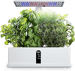 Eacam Smart Hydroponics Growing System Indoor Garden Kit 9 Pods Automatic Timing with Height Adjustable 15W LED Grow Lights 2L Water Tank Smart Water Pump for Home Office Kitchen