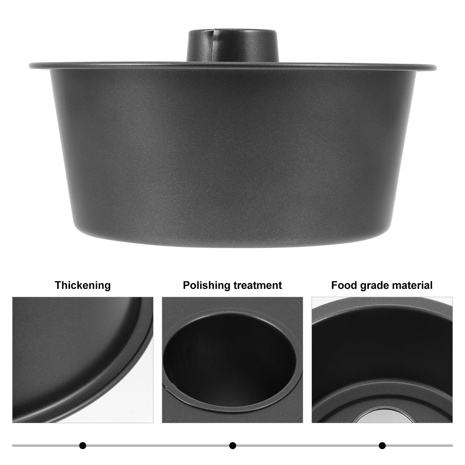 Molde para Tartas Redondo Hueco de Acero al Carbono Negro, Antiadherente, Resistente a Deformaciones y Fácil de Desmoldar, Adecuado para Repostería Casera