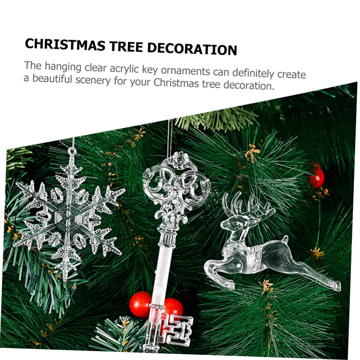 Cabilock 4 Set Di Decorazioni Uniche Per Lalbero Di Natale A Forma Di Fiocco Di Neve Ornamenti in Acrilico Appesi Per Lalbero Di Natale 12 Pezzi * 4