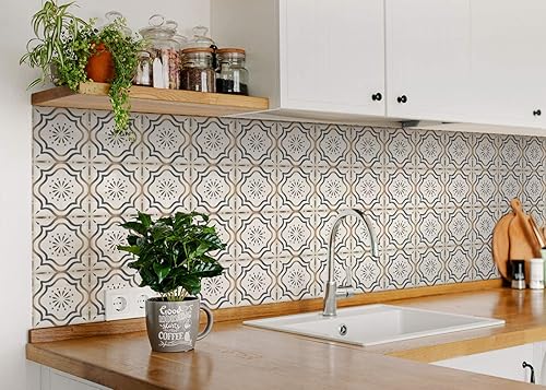 Miniatura 2 de Mi Alma Colección de calcomanías para chimenea, 24 calcomanías para azulejos de despegar y pegar, juego de 24 calcomanías para azulejos en muro,