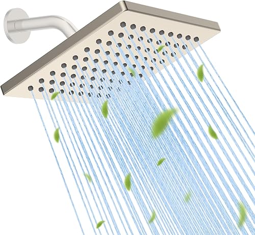 Miniatura 24 de Hibbent Cabezal de ducha de lluvia de metal grueso, cabezal de ducha de lluvia de alta presión de 8 pulgadas, cabezales de ducha de cascada de baño,