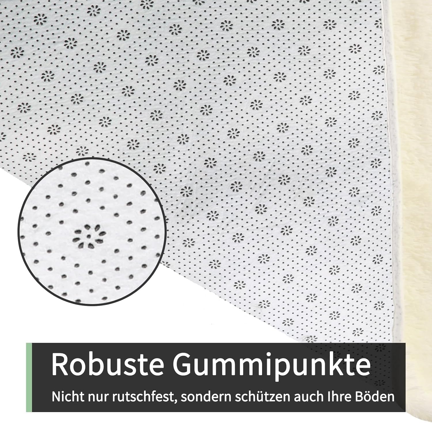Treeboy Hochflor Teppich Creme Carpet Wohnzimmer 60x120 Waschbar Anti-Rutsch Extra Große Teppiche Schlafzimmer Flauschige Moderne Teppiche Matte Teppichen für Schlafzimmer Kinderzimmer