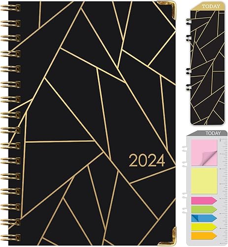 Agenda 2024 de tapa dura (noviembre de 2023 a diciembre de 2024) Agenda diaria semanal mensual de 5.5 x 8 pulgadas, agenda anual. Marcapáginas,