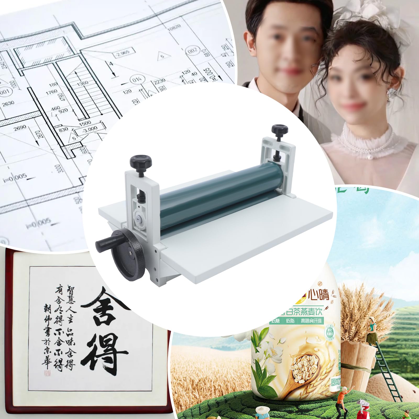 LANNADD Kaltlaminator 14 Zoll - Manuelles Laminiergerät Für Fotos & Dokumente - Bis 35 Cm Breite