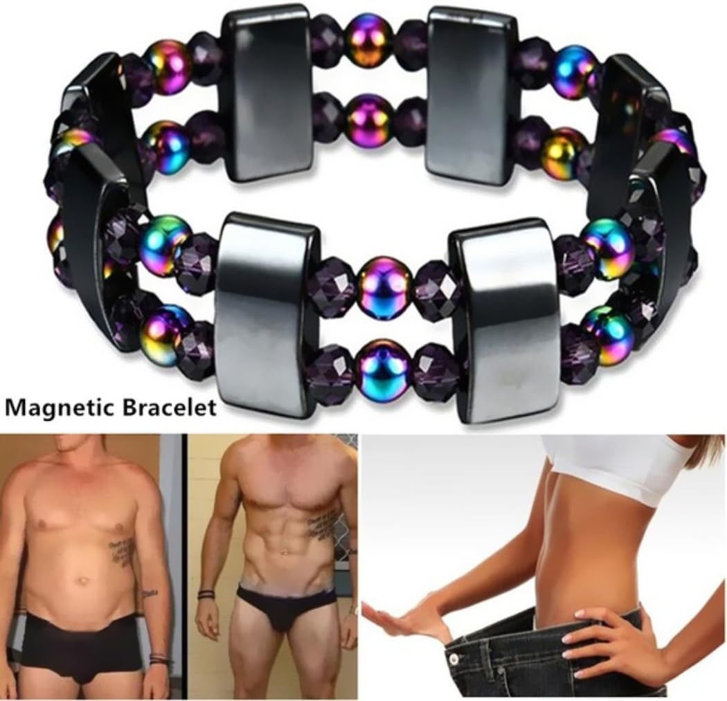 JuanKai Magnetic Lose Weight Bracelet-Colorful Bracelet Hematite Bangles Healing Beads Stretch Bracelets