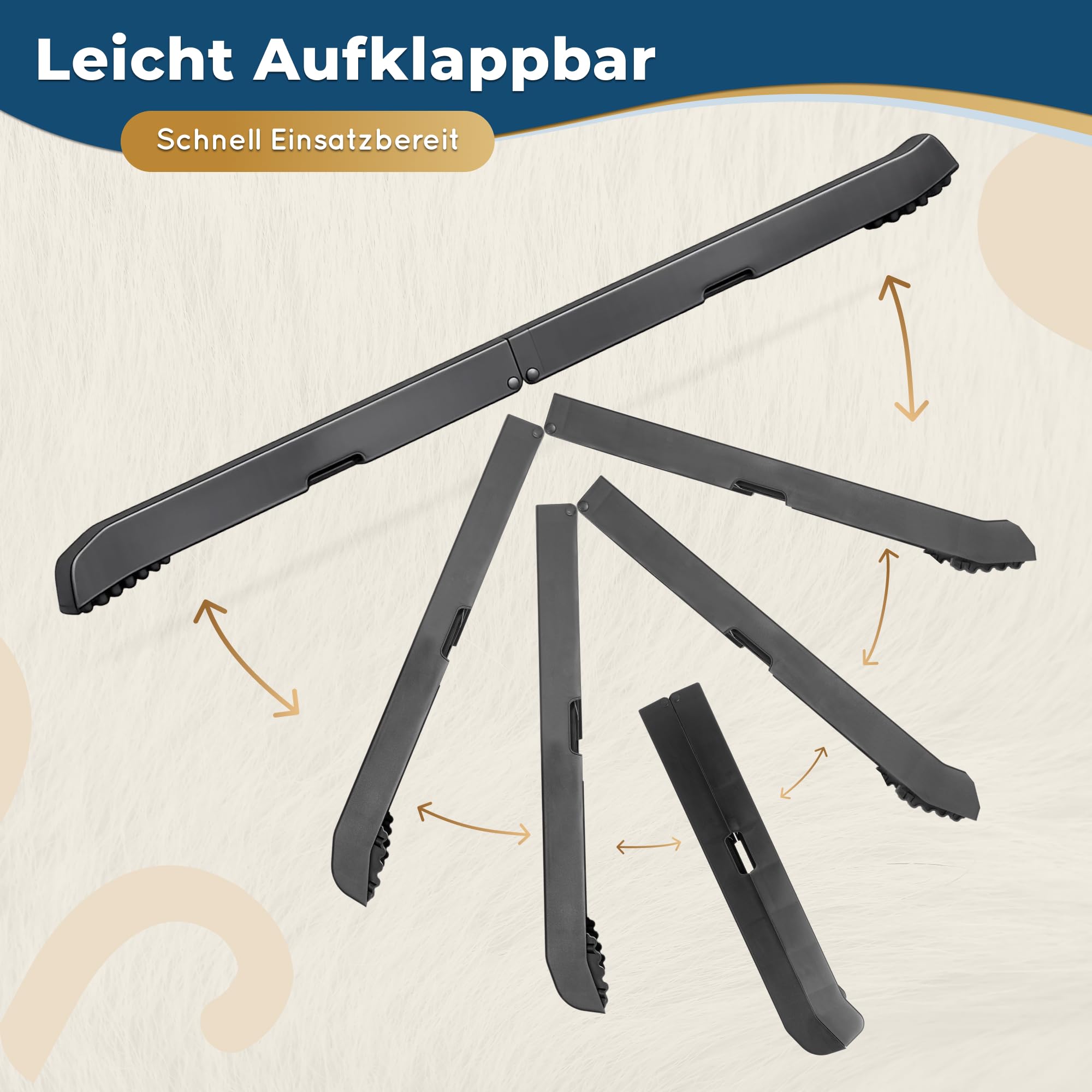 Hunderampe Auto Klappbar – 174 cm Lang & 38 cm Breit – rutschfeste Gummi Rampe für große Hunde – Stabile Hundetreppe Auto & SUV - 85kg Belastbarkeit – Klappbare Hundeleiter Auto – Schwarz