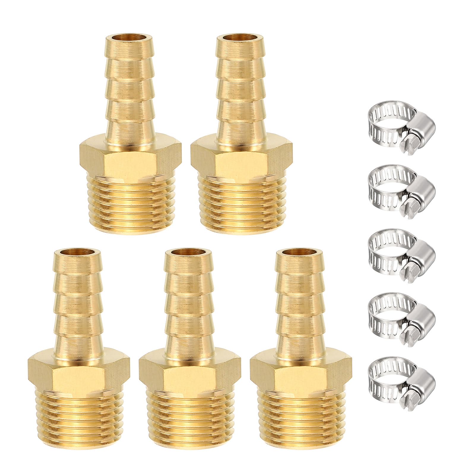 Raccord laiton pour tuyau barbelé mâle 3/8 NPT kit de connexion étanche avec collier inox