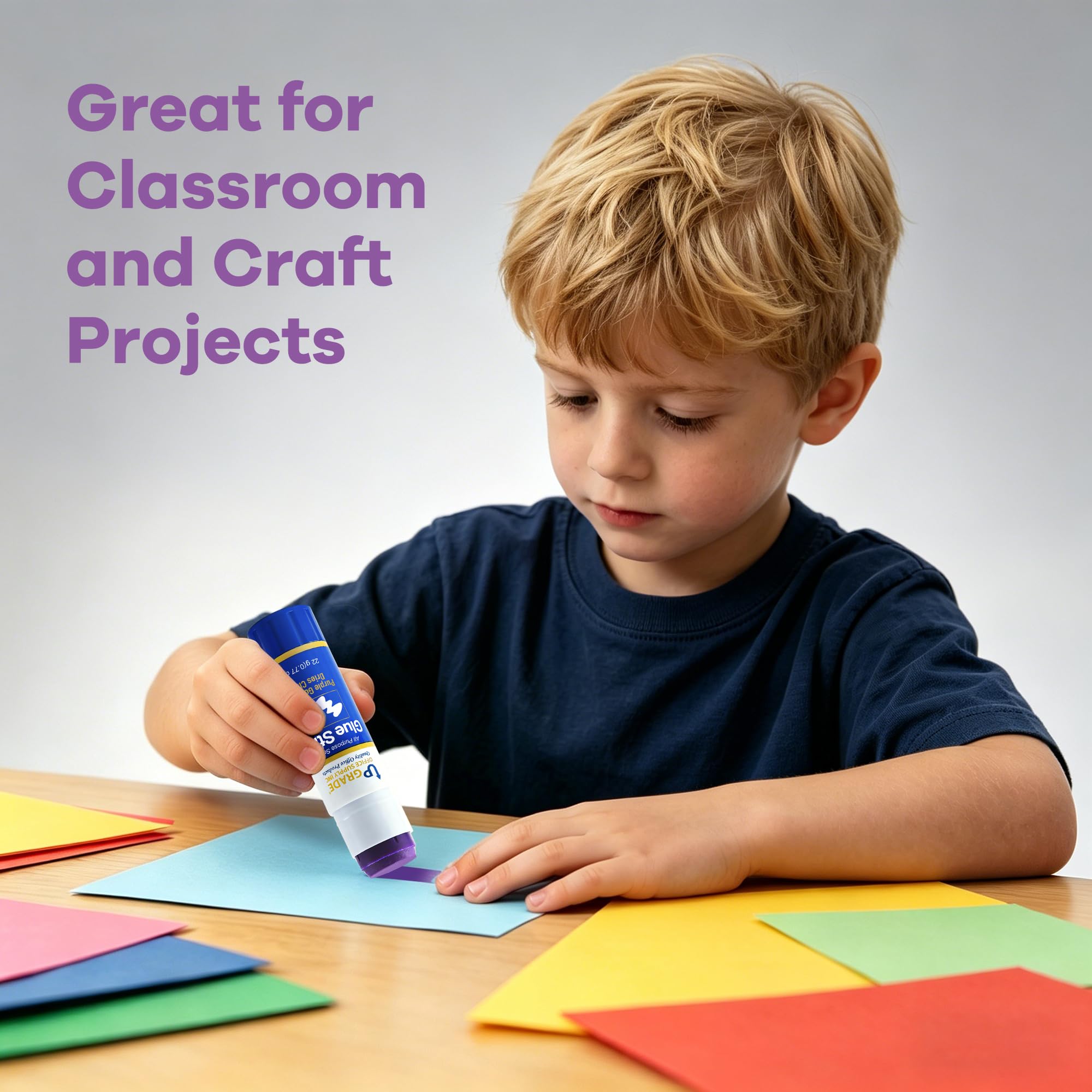 Purple Glue Sticks - 3 Count, Clear Drying -4