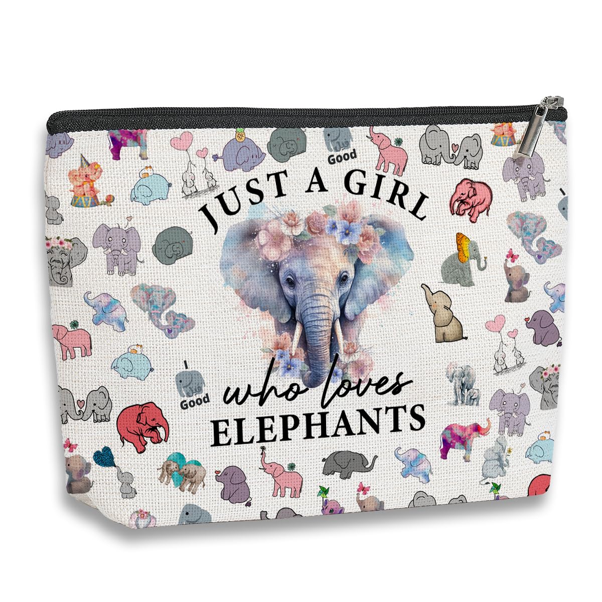 KDXPBZ Elephant Gifts for Women: Cute Cartoon Elephant Cosmetic Bags with Zipper Pouch - Travel Toiletry Case