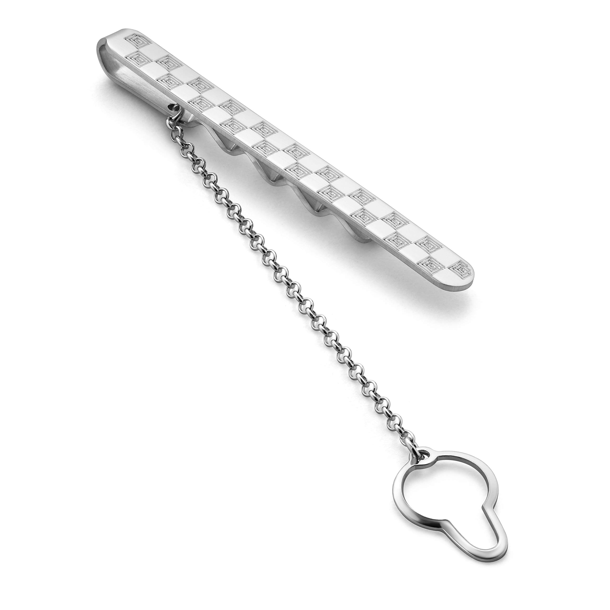 Herren Krawattennadel Aus 925er Silber Mit Schachbrettmuster Und Geschenkverpackung