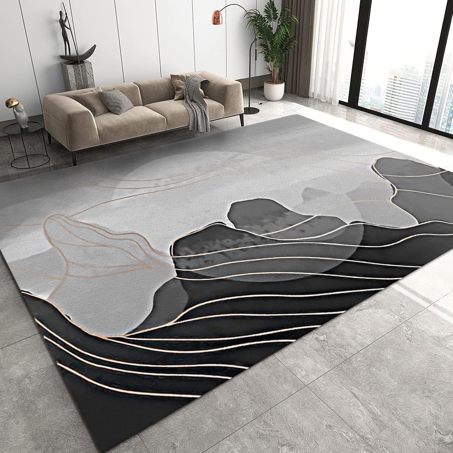 Rugs For Living Roomabstract Texture With Stripes 160 X 200 Cm / 62.99 X 78.74 Machine Classroom Rug Rugs Floor Mat 3D Printing Kitchen Floor Mat Entry Door Floor Mat Toilet Door Corridor Fl -5.29036