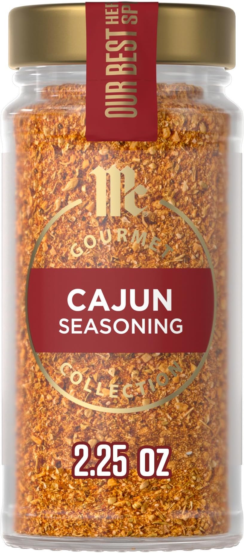 McCormick Gourmet Collection Cajun Seasoning, Non GMO, Our Best Herbs & Spices, Spicy, Louisiana-Style Blend with Garlic, Onion & Peppers, Jazz Up Shrimp, Chicken & Bayou-Inspired Favorites, 2.25 oz